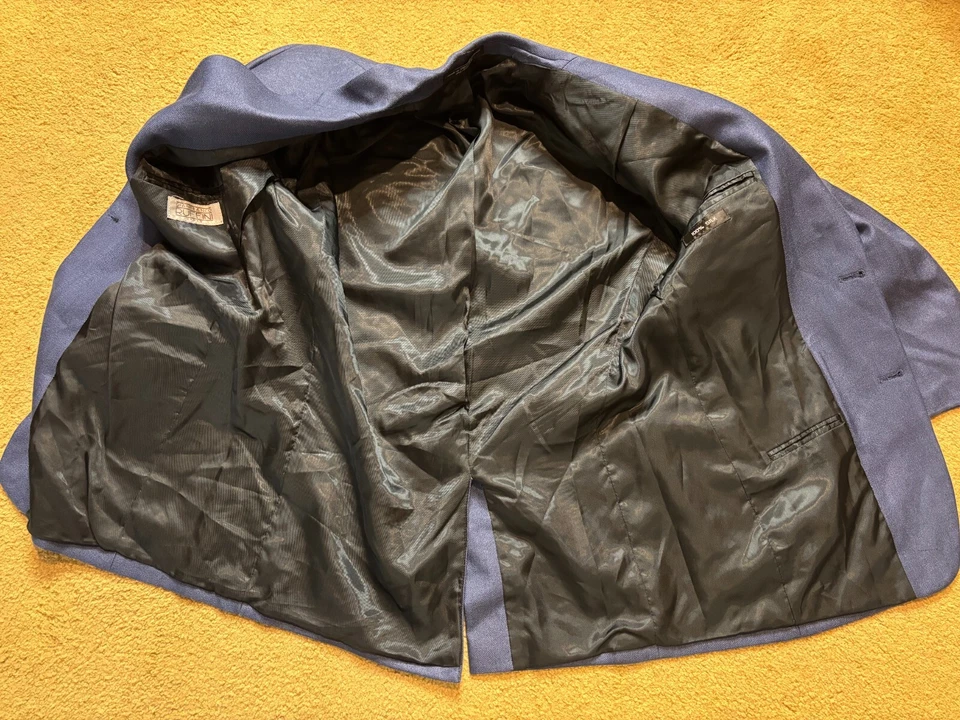 Gianfranco Ruffino Italy 100% Silk Blue Sport Coat Dinner Blazer Suit Jacket 40R - Image 2 of 4