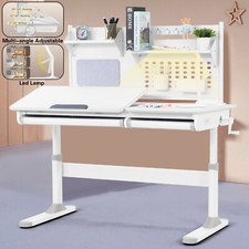 Large Height Adjust Kids Study Desk Tilt Desktop Table BoyGirl Lamp,Shelf,Drawer