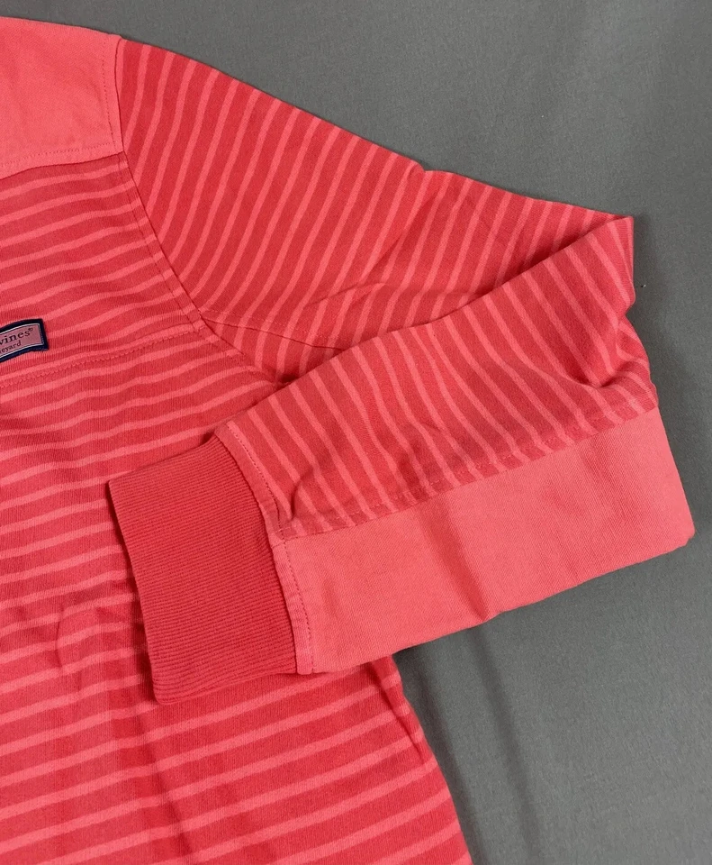 Camisa Pullover de Golf Vineyard Vines Oveja Mediana Roja Rayas Algodón Poliéster $128 Foto 2 de 4