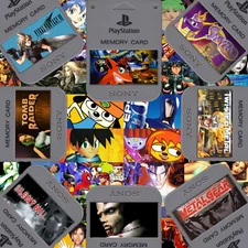 Custom PlayStation 1 (PS1) Memory Card Stickers - Catalog #1 - 250 Designs!