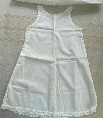 Antique 2 piece Baby Christening Gown Set 20” Long Handmade Dress Chiffon Outer - Picture 7 of 24
