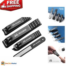 Compact Nail Clipper Set in Black Matte with Sharp Precision Tools - Gift Ready