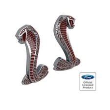 1994-2004 Mustang Cobra Snake Fender Emblems-chrome With Red 1994-2004 Mustang Cobra Snake Fender Emblems-chrome With Red