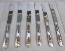 6 Godinger Savile Row Stainless 9 7/8" Dinner Knives Set of 6 Stainless Flatware