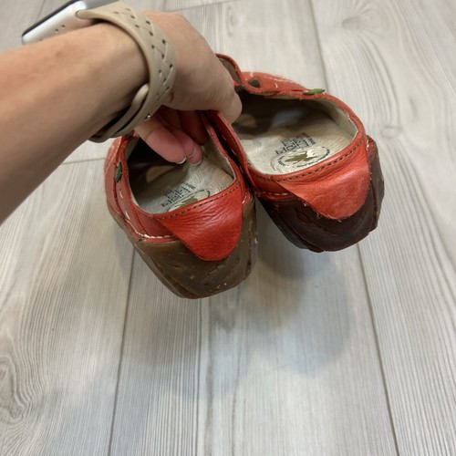 El Naturalista Women's Yggdrasil EU 37 / US 7 Red Leather Wedge Clogs Shoes - Picture 7 of 11