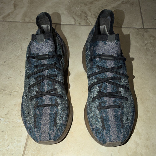 adidas Boost Low Top Lace Up Athletic Sneakers Blue Gray Camo Rubber Outsole