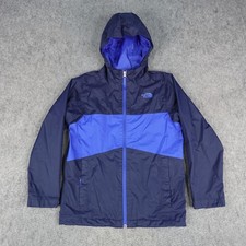 The North Face Jacket Boys Medium 10/12 Blue DryVent Hooded Rain Coat Youth TNF