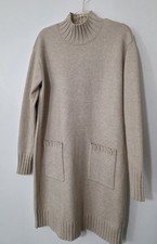 Loft Turtleneck Sweater Dress Pockets Cozy Preppy Minimalist Vanilla Girl Small
