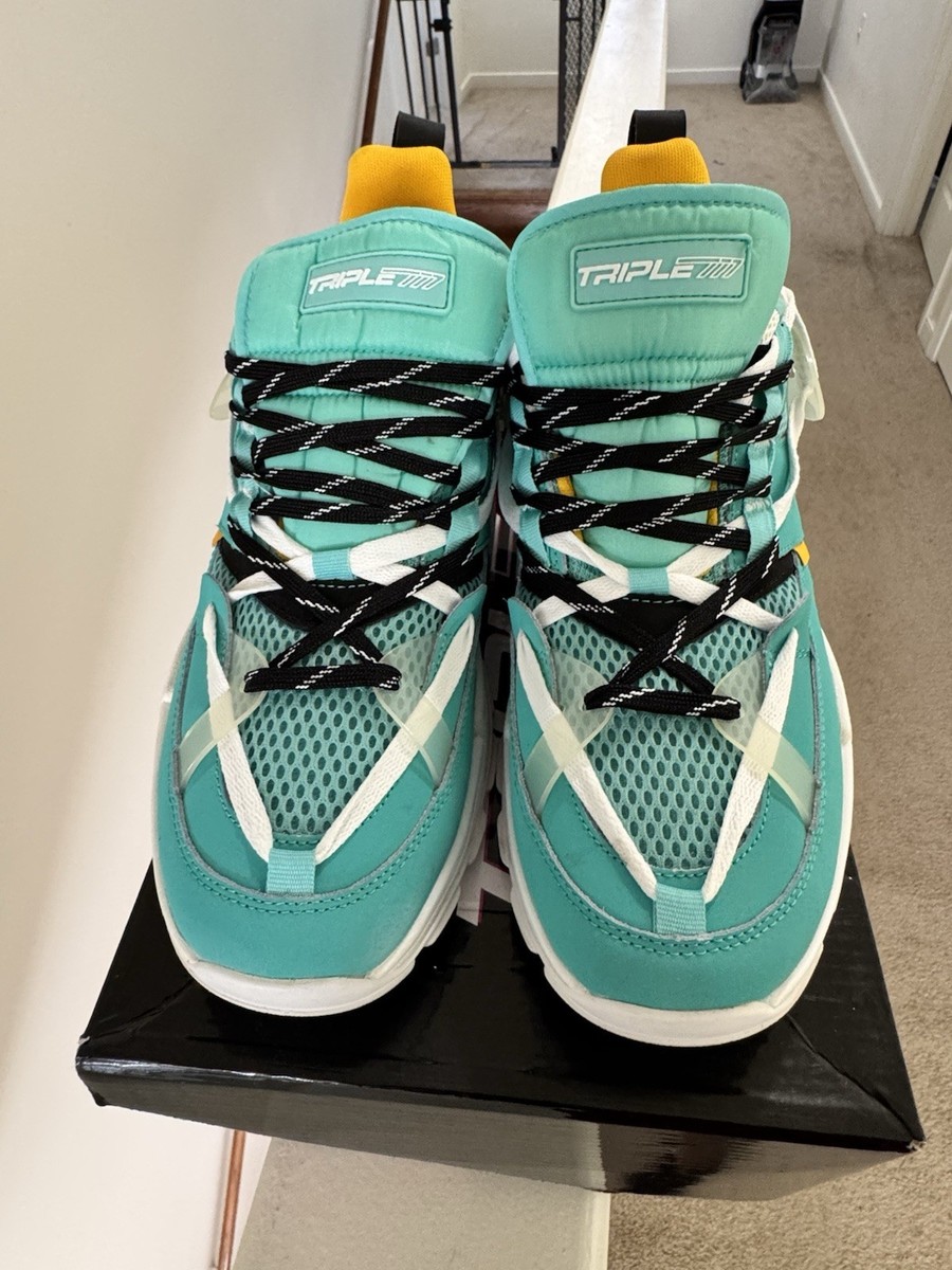Triple 7 Brand (777) Miami Green/White Men's Luxury Sneakers (Size