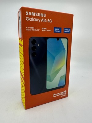 Samsung Galaxy A16 5G, 128GB Black - Boost Mobile Prepaid Smartphone  - SEALED