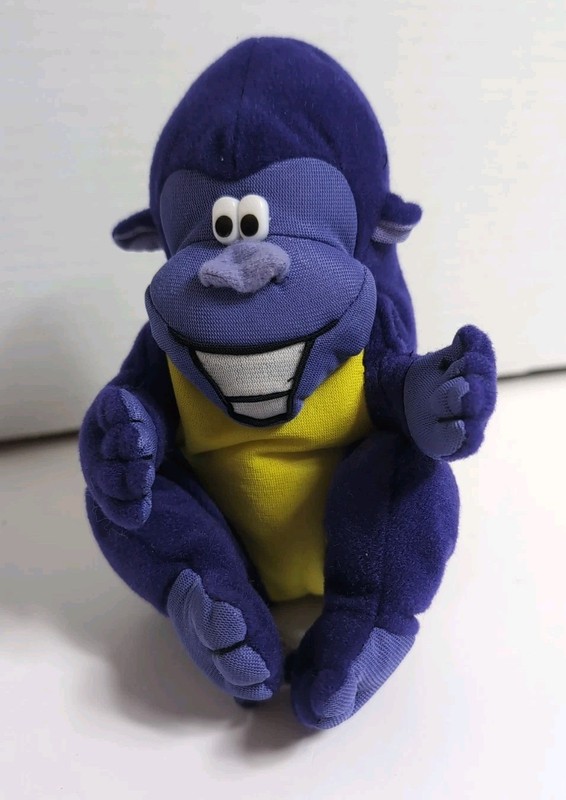 Zyrtec Purple Gorilla Plush Beanbag Toy Advertising Promo Monkey 6 Inch 1998