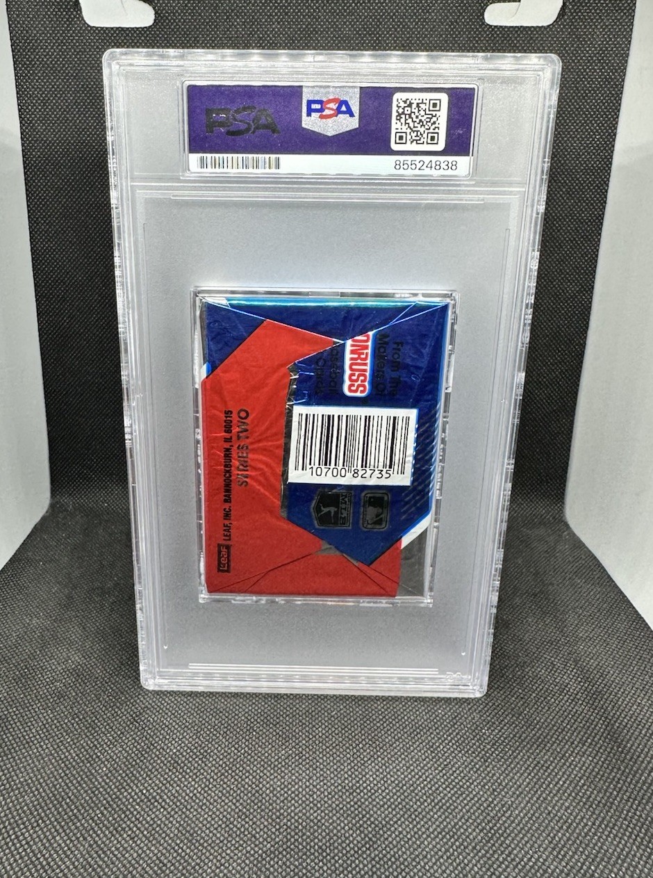 PSA Graded Sammy Sosa Auto 1990 Leaf Baseball Unopened Series 1 Signed Pack Slab view 2