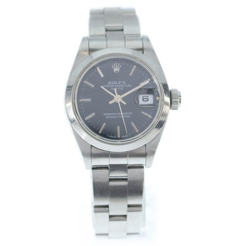 ROLEX Oyster Perpetual Black Dial SS at Stainless Automatic 69160 T Watch Used 0