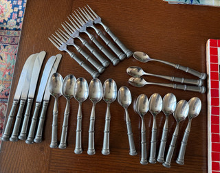 Vintage 25 piece Lot of old Annapolis Kirk Pewter silverware set