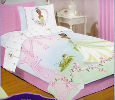 NEW 4pc Disney Princess Tiana The Frog Twin Comforter Sheet bedding bed set