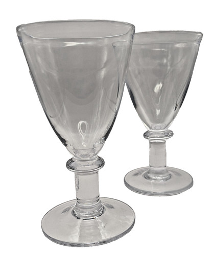 Simon Pearce Cavendish Hand-Blown Wine Glasses / Goblets - Set of 2 Signed