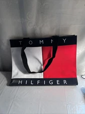 Tommy Hilfiger Flag Logo Very Big Large Tote Purse Bag Used In Good Condition