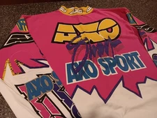 Vintage 90’s AXO Sport Racing Motocross Jersey 1992 PINK Yellow MX Genuine