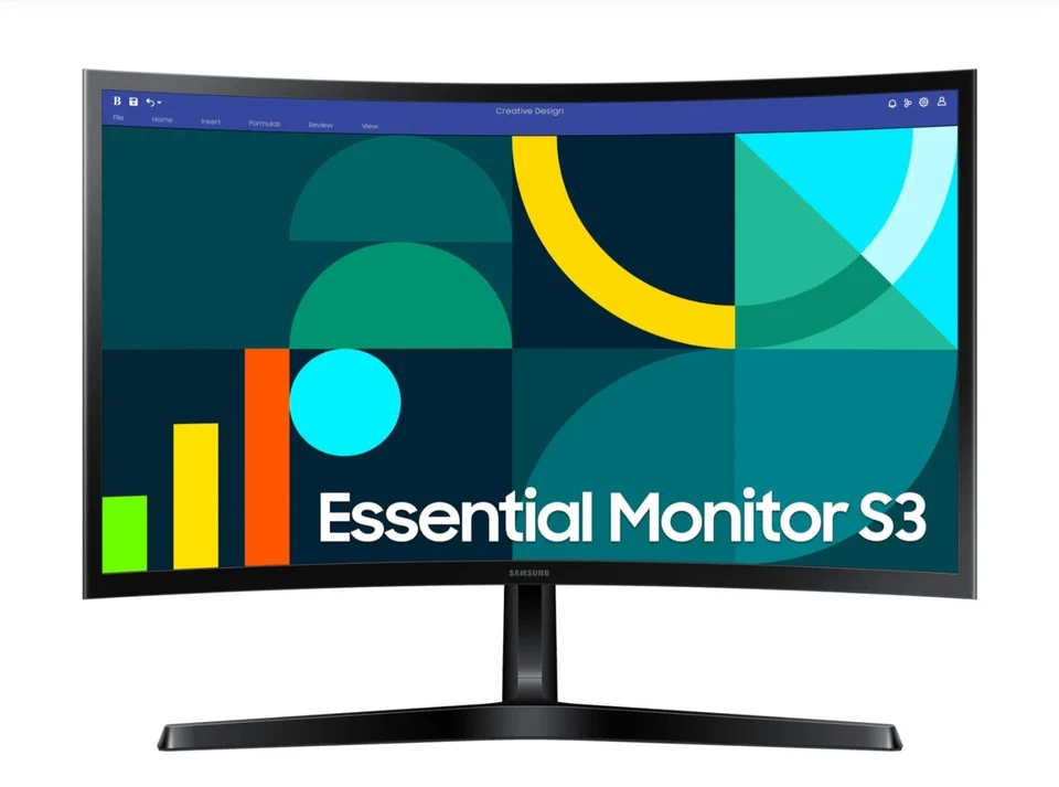 Samsung Essential S3 S24D368GAN 24" Class Full HD Curved Screen LCD Monitor 16:9 - Image 3 of 4