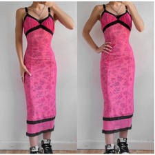 Urban Outfitters Pink Long Slip Dress MEDIUM