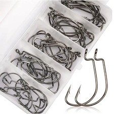  50pcs/lot Texan Hooks Fishing Soft Worm Hooks High Carbon Steel Wide Super Lo