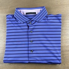Greyson Golf Polo Shirt Men  s L Purple Stripe Performance Stretch Wolf