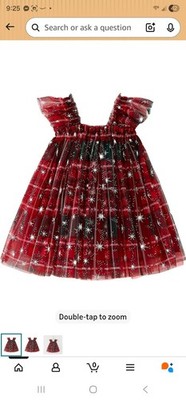 Baby Girls Tulle Tutu Dress Birthday Party Tulle 2-3T Sequin Red Green Stars