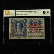 1913 Austria Oesterreichisch-Ungarische Bank 20 Kronen Pick#53a 02