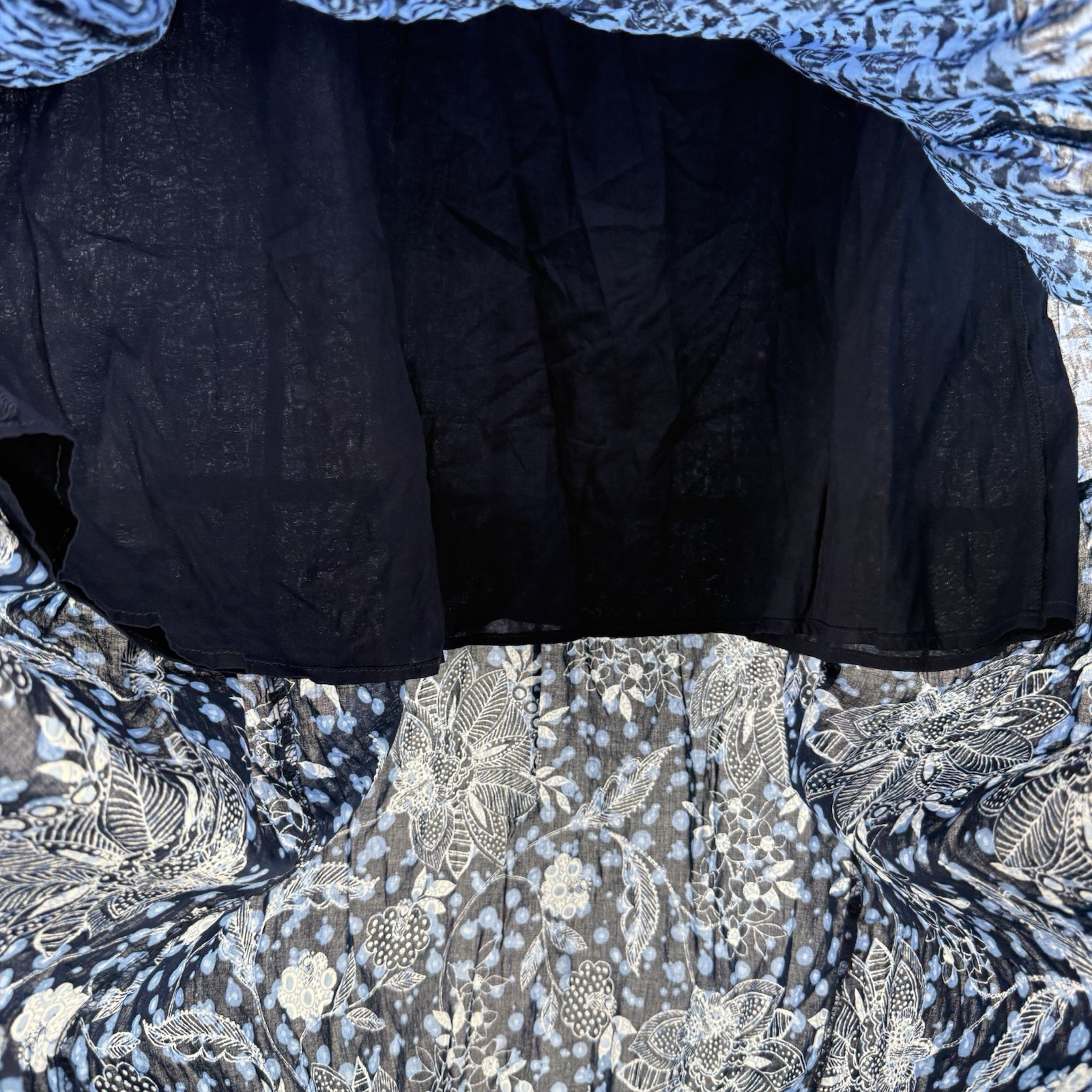 Basic Editions Blue Pattern Elastic Midi Skirt Pl… - image 5