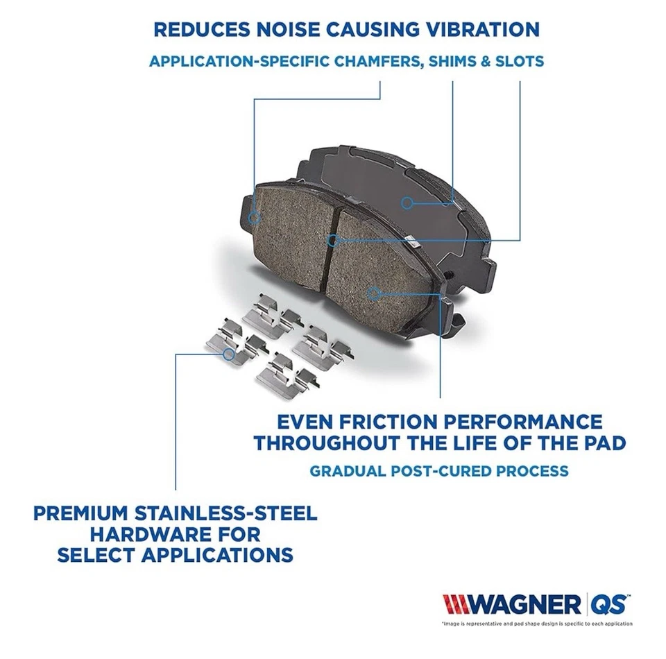 Conjunto de pastilhas de freio dianteiras de cerâmica Wagner para Honda Accord 2003 - 2015 2016 2017 CR-V - Imagem 4 de 4