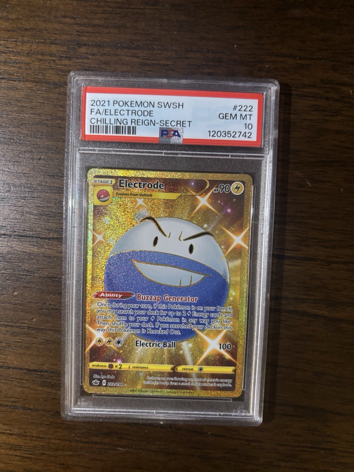 Electrode 222/198 Chilling Reign Secret Rare Holo PSA 10