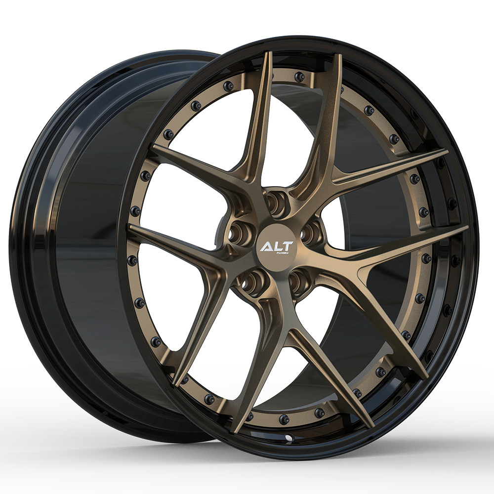 20" ALT Forged DL5 Black w/ Satin Bronze Wheels for McLaren 720S (2016–2023)