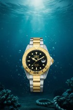 Invicta 29941 Mens Pro Diver 39.5mm Black Dial TwoTone Quartz 200m Steel Watch