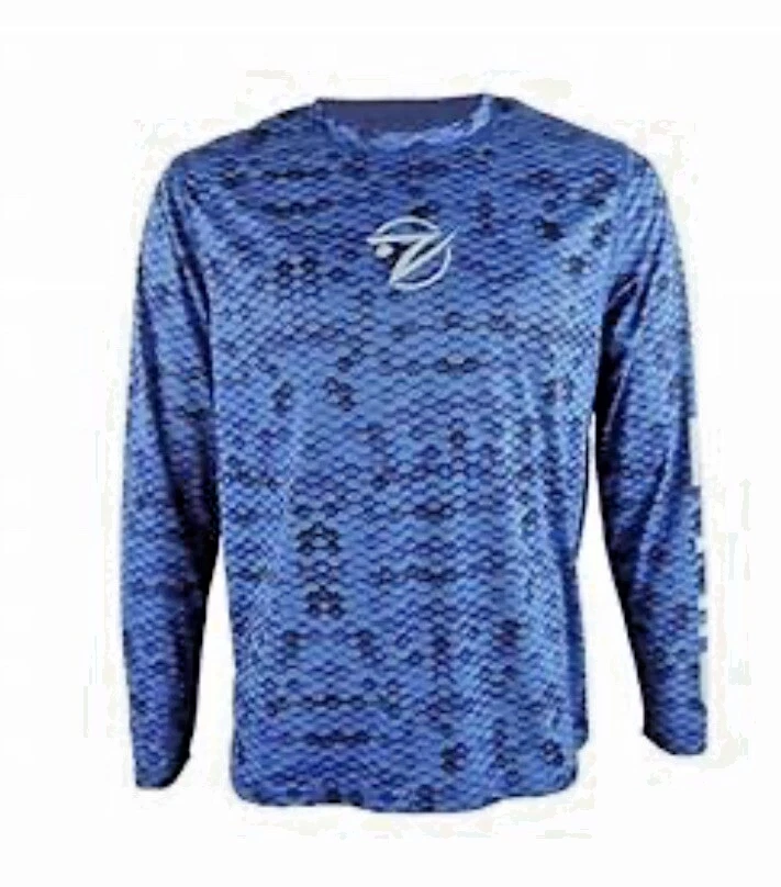 Gillz Long Sleeve UV Scales Performance Fishing Shirt - LARGE Snorkel Blue