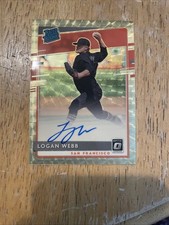 Logan Webb RC Auto one of one 1/1 gold vinyl 2020 Optic rookie on card Giants