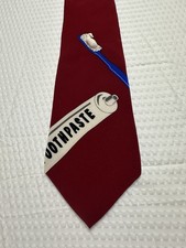 Vicky Davis Dentist "Brush Daily" Red Silk 56" Classic Novelty Tie made in USA