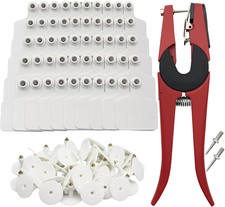 100 Pieces Blank Cattle Ear Tags with Pliers,Tpu Blank Animal Identification Liv