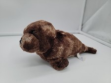 Sea World Sea Lion Plush Seal Marbled Brown Tan Soft Stuffed Animal Toy 8"