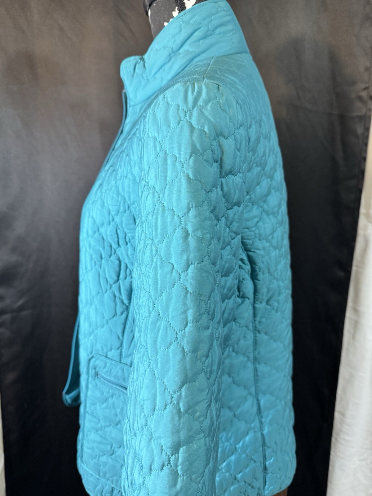 Pendleton Teal Quilted Zip Front Jacket Petite L … - image 7