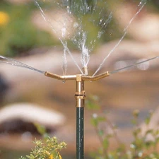 Irrigation 3-Arm Rotating Sprinkler Telescoping Step Spike for Lawn Yard Garden