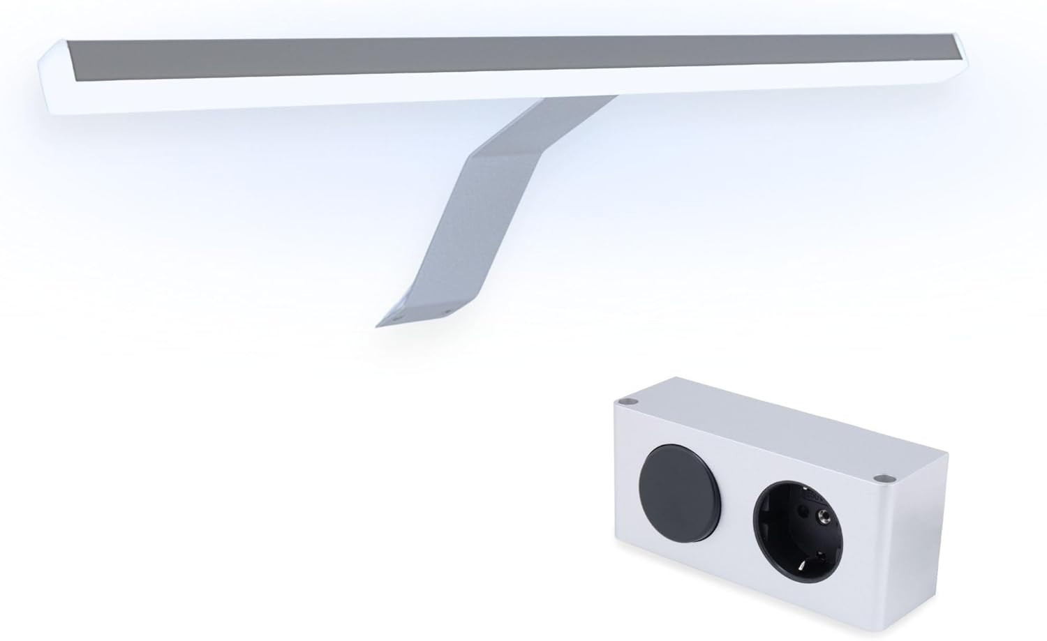 Kalb Lancea 34cm: Lampada LED Specchio Bagno con Presa e Interruttore