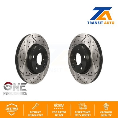 Front Coated Drilled Slot Disc Brake Rotors Pair For Honda Civic Accord Insight