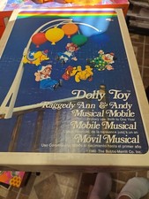Vintage Raggedy Ann  Andy Baby Musical Mobile 613 Dolly Toys Original Box