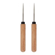 2pcs Leather Sewing Awl Stainless Steel Needle Leather Sewing Awl with Handle