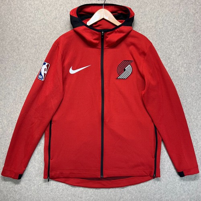 #ad #ad Nike Dri Fit Mens NBA Hoodie Red Full Zip Portland Trail Blazers Showtime XL $44.99