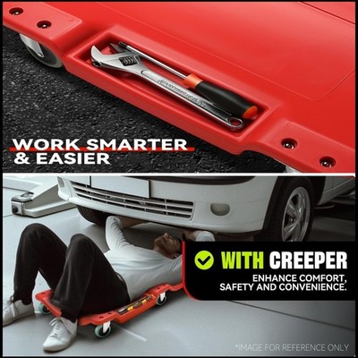 40'' Mechanic Creeper Seat Garage Car Repair Bed w/ Headrest Rolling Dolly