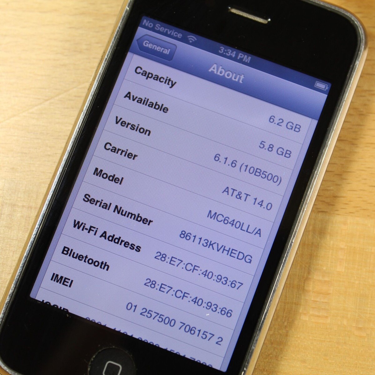 Rare Vintage Apple iPhone 3GS A1303 AT&T Black 32GB IOS 6.1.6