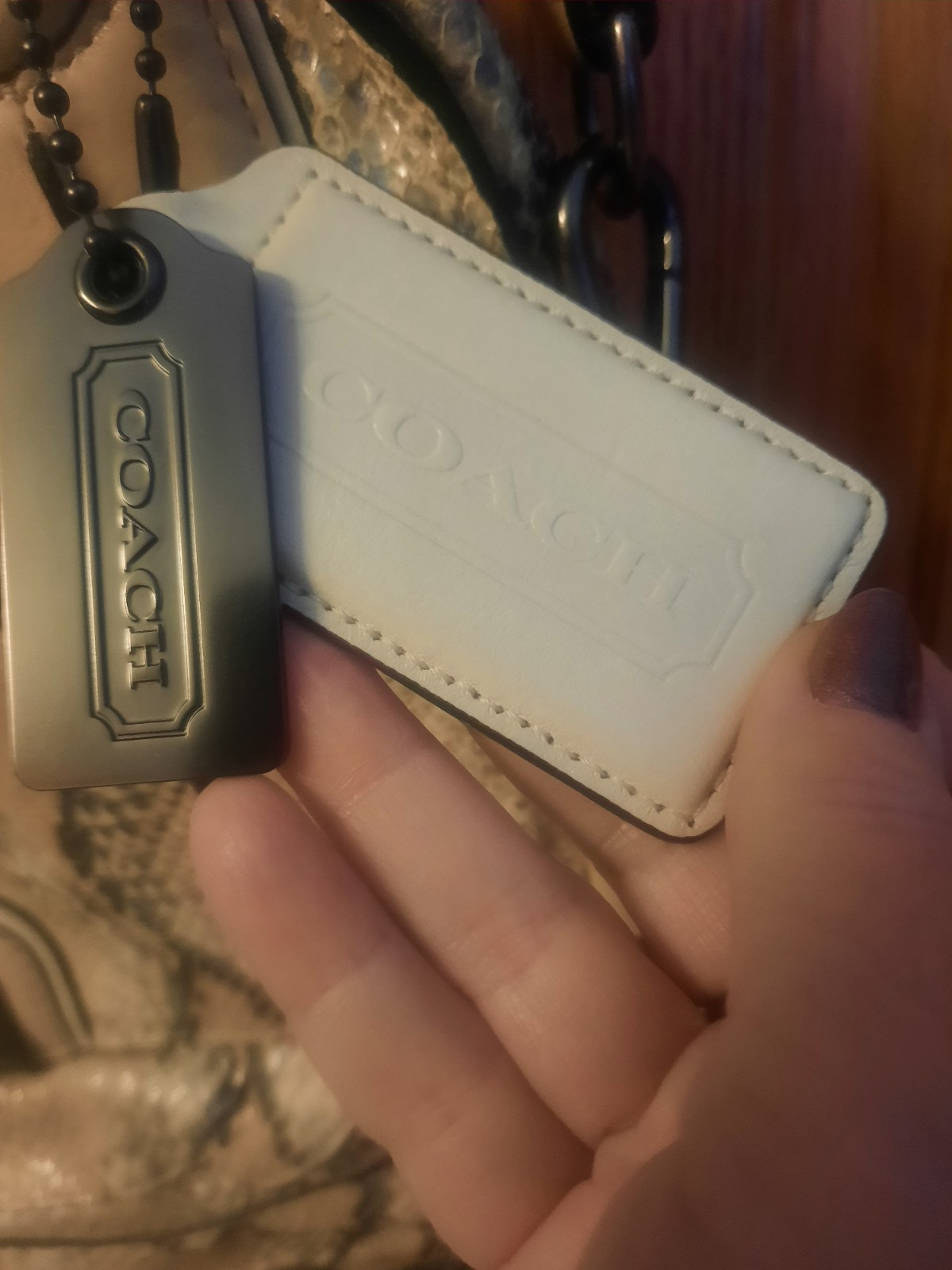 Coach Designer Python Snakeskin Embossed Leather … - image 4