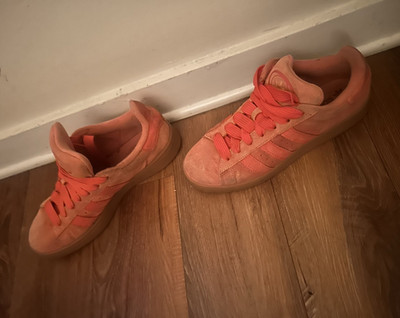 adidas Superstar Unisex Low Top Lace-Up Sneakers Pink Suede Rubber Sole