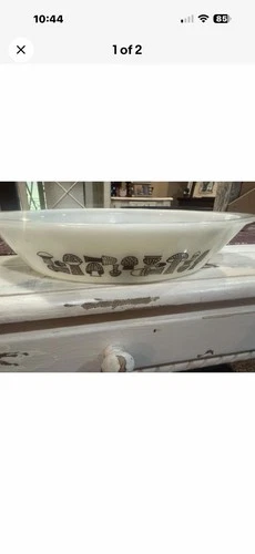 New ListingVintage Glasbake Milk Glass Currier & Ives Divided Casserole Dish J-2352 12 inch